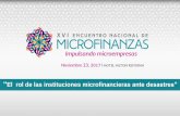 El rol de las instituciones microfinancieras ante desastres” Sánchez... · • Poca prevención financiera ante desastres, al no contar con presupuestos o reservas para atender