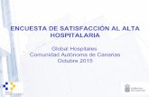 ENCUESTA DE SATISFACCIÓN AL ALTA HOSPITALARIA · En relación al modelo entre los ítems de la encuesta y la puntuación global de los hospitales, de mayor a menor: La atención