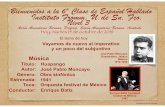 Bienvenidos a la 6ª Clase de Español Hablado …...José Pablo Moncayo Guadalajara, Jalisco México 1912-1958 Conductor: Enrique Batiz Enrique Bátiz Campbell Ciudad de México 1942