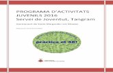 PROGRAMA D’ACTIVITATS JUVENILS 2016 Servei de Joventut ...tangramjove.com/wp-content/uploads/2014/01/programa-activitats-2016.pdf · artes, premsa, ràdio i pàgina we (tangramjove.om),