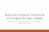 Efectos de la migración internacional en los lugares de ... · La migración es uno de los componentes del cambio demográfico que, junto con la mortalidad y la fecundidad, pueden
