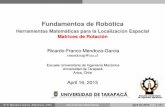 Fundamentos de Robótica · Fundamentos de Robótica Herramientas Matemáticas para la Localización Espacial Matrices de Rotación Ricardo-Franco Mendoza-Garcia rmendozag@uta.cl