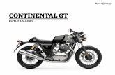 Continental GT · CONTINENTAL GT ESPECIFICACIONES. MOTOR Cilindro único de cuatro tiempos, refrigeración por aire, 535cc, 29,1 CV @ 5100 rpm, 44 Nm @ 4000 rpm ...
