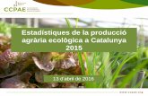 Estadístiques de la producció agrària ecològica a Catalunya 2015 · 2017-04-19 · 1. Evolució general 2. Operadors (tipus i per províncies) 3. Superfície agrícola (per províncies