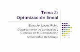 Tema 2: Optimización linealezeqlr/ios/Tema2.pdf · Concepto de problema de programación lineal zDefinición: Un problema de programación lineal es un problema de optimización