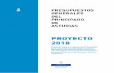 PROYECTO 2018 - Gobierno del Principado de Asturias · 281 IMPUESTO SOBRE EL JUEGO DEL BINGO 1.768.000 281000 Impuesto sobre el juego del bingo 1.768.000 ... 320004 Acreditación