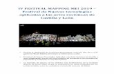 IV FESTIVAL MAPPING ME! 2019 Festival de Nuevas ...imperialesycomuneros.com/wp-content/uploads/2019/...El punto de encuentro de todo el festival estará ubicado en el BAR LOGAN, en