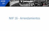 NIIF 16 - Arrendamientosjornada-accid.org/wp-content/uploads/2018/06/PRESENTACIO... · 2018-06-04 · Amortizacion Gasto financiero Total NIIF 16 NIC 17. Definición de arrendamiento
