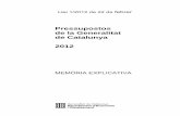 Pressupostos de la Generalitat de Catalunya 2012aplicacions.economia.gencat.cat/wpres/2012/pdf/VOL_L_MEX.pdf · estratègica que han efectuat els departaments al llarg dels primers