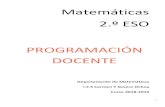 Matemáticas 2.º ESO PROGRAMACIÓN DOCENTE€¦ · bilingüe y plan de lectura y escritura ... Fracciones y decimales 10. Expresar números decimales en forma de fracción, y viceversa.