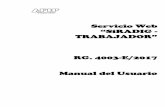 TRABAJADOR RG. 4003-E/2017 Manual del Usuario SiRADIG ACTUALIZADO A... · MANUAL SERVICIO SiRADIG – TRABAJADOR (Versión 1.9) – 05/17 1 201720172017 2017 1.- INTRODUCCIÓN 1.1.-