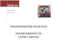PROGRAMACIÓN DIDÁCTICA DEPARTAMENTO DE LATÍN Y GRIEGOiestrafalgar.org/programaciones/culturaClasica/programa... · 2019-05-28 · 2.1. Distingue palabras variables e invariables