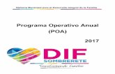 Programa Operativo Anual (POA) 2017El programa Operativo Anual (POA) 2017 del Sistema Municipal para el Desarrollo Integral de la Familia de Sombrerete, es un instrumento concreto