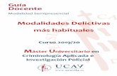 Guía Docente - Universidad Católica de Ávila · Identificar las conductas delictivas, reconocer los elementos típicos de la infracción, así como el “modus operandi” de los