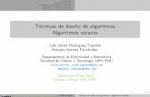 Técnicas de diseño de algoritmos Algoritmos voraces · 2016-01-19 · Ejemplos de algoritmos voraces Algoritmos voraces sobre grafos ... algoritmo de Dijkstra OpenCourseWare Campus