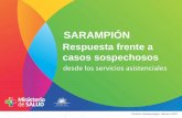 SARAMPIÓN - gub.uy · Sarampión: cadena epidemiológica Período de incubación: 7 a 21 días Período de transmisibilidad: 4 días antes y 4 días después del inicio de la erupción