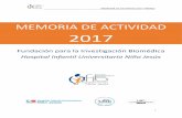 MEMORIA DE ACTIVIDAD 2017fibhnjs.org/wp-content/uploads/2018/07/Memoria-Actividad... · 2018-07-14 · Murillo Inmunoterapia celular adoptiva con linfocitos. estudio de la sangre