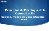 Principios de Psicología de la Comunicación · 2014-05-12 · La psicología y sus diferentes ramas El estudio científico de la personalidad se ha dado en diferentes contextos,