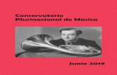 Conservatorio Plurinacional de Música · 2019-06-05 · Verano e Invierno de las Cuatro Estaciones Porteñas (Astor Piazzolla) CONCIERTO DE MÚSICA DE CÁMARA Miércoles 12 a las