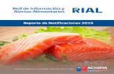 Red de Información y Alertas Alimentarias · Me es grato presentar el Reporte de Notificaciones 2015 de la Red de Información y Alertas Alimentarias (RIAL), de la Agencia Chilena