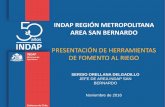 INDAP REGIÓN METROPOLITANA INDAP INSTITUTO DE DESARROLLO AREA SAN … · 2016-12-20 · Canalistas); ii) Organizaciones de hecho (Comunidades de Agua No organizadas) y iii) Grupos