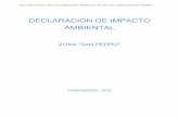 DECLARACION DE IMPACTO AMBIENTAL · 2018-10-31 · DECLARACION DE IMPACTO AMBIENTAL PROYECTO “PLANTA DE AGREGADOS SAN PEDRO” 1.3. GENERALIDADES 1.3.1. TITULAR DE PROYECTO El terreno