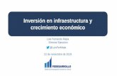 Inversión en infraestructura y crecimiento económico• Un aumento en 1% del PIB en inversión en infraestructura aceleraría el PIB total de Brasil, Argentina y México en 2,5%,