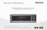 Manual de instrucciones Modelo BHE42A13 - BGH …...caliente. Siempre coloque el horno eléctrico sobre superficies que soportan el calor. 4· Desenchufe el horno cuando no es utilizado