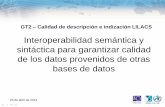Interoperabilidad semántica y sintáctica para garantizar ... · Protocolo ANSI/NISO Z39.50; Norma ISO 2709 ESQUEMAS DE CODIFICACIÓN DE VALORES Estándares de contenido de datos