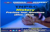 TNPSC - PREVIOUS YEAR QUESTIONS · 2019-12-27 · Vellore – 9043211311, Tiruvannamalai - 9043211411 Page 3 TNPSC - PREVIOUS YEAR QUESTIONS GROUP - I [PRELIMS]- 2011 HISTORY 1. Match