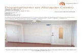Departamento en Atizapán Centro · Atizapan de Zaragoza, Edo de Mex Precio $1,100,000.00 MXN Habitaciones: 2 Baños: 1 Construcción: 75 m² Estacionamiento: 2 Excelente oportunidad