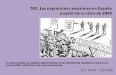 TA2. Las migraciones exteriores en España a partir …...a partir de la crisis de 2008 I.E.S. DAUTE – LOS SILOS Se trata de señalar los cambios experimentados en los movimientos