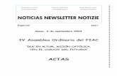 NOTICIAS NEWSLETTER NOTIZIE · 7 • Informe de la actividad del FIAC en el período 2001- 2004 Beatriz Buzzetti Thomson Coordinadora del Secretriado del FIAC pag. 10 • Propuesta