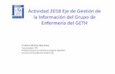 Actividad 2018 Eje de Gestión de la Información del Grupo ... · 1. Solo el 60% de los centros españoles están en el EBMT, aunque aglutinan el 80 -85% de la casuística nacional.