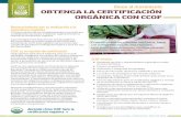 Únase al movimiento OBTENGA LA CERTIFICACIÓN ORGÁNICA … la... · de la certificación en línea a través de MyCCOF » Programas de apoyo a legislaciones y educación orgánicas