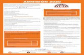 CONVOCATORIA ADMISIÓN 2020 V1 · 2020-02-01 · 1.2 Examen de admisión El examen de admisión es requisito de ingreso para todos los programas educativos que oferta la Universidad