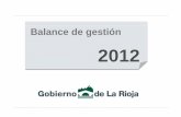 Balance-Dic-2012 - La Riojacanales.larioja.com/documentos/Balance-Dic-2012.pdfAplicación del plan de reducción de alquileres, con un ahorro de 756.000 euros Subastados 15 inmuebles