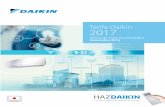 Tarifa Daikin 2017 · AVANCE TARIFA DAIKIN 2017 UNIDADES INTERIORES DE PARED SERIE URURU-SARARA FTXZ25N FTXZ35N FTXZ50N Caudal de aire Refrigeración Calefacción (A/B/SB) m