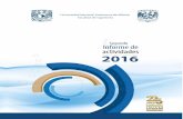 Facultad de Ingeniería - ingenieria.unam.mx · Informe de actividades 2016, que contiene el estado general de los resultados junto con algunas apreciaciones sobre las acciones para