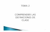 COMPRENDER LAS DEFINICIONES DE CLASEhorarioscentros.uned.es/.../diapositivastema2.pdf · Variables de método Existirán durante la ejecución del método destruyéndose a su finalización.