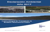 Declaracion Ambiental 2017 · del Guadalquivir, a las que presta servicio desde el Centro Integral de Tratamiento de R.S.U. Montemarta-Cónica. Este servicio supone gestionar más