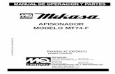 APISONADOR MODELO MT74-F · pagina—3— mt-74f — manual de partes y operaciones — rev.#7 (06/26/01) como conseguir ayuda por favor cuando llame tenga a la mano el modelo y el