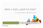 MDS Y DQS ¿QUÉ ES ESO? - WordPress.com · Lo nuevo del BI en SQL Server 2012 Miguel Angel Granados Troncoso • Chapter Leader SQL PASS México. MIGUEL ANGEL GRANADOS TRONCOSO •