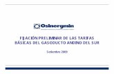 FIJACIÓN PRELIMINAR DE LAS TARIFAS BÁSICAS DEL GASODUCTO … · 2009-09-23 · 2 Objetivo Setiembre 2009 Fijación de Tarifas Básicas del Gasoducto Andino del Sur – Promover