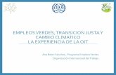 EMPLEOSVERDES, TRANSICION JUSTAY CAMBIO …•Perú: Desarrollo de Plan de Empleos verdes como parte de la nueva ... enfoque desarrollo rural sustentable. ... sanchezab@ilo.org. Política
