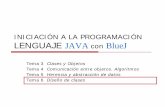 INICIACIÓN A LA PROGRAMACIÓN LENGUAJE JAVA con BlueJ · 2018-06-25 · INICIACIÓN A LA PROGRAMACIÓN LENGUAJE JAVA con BlueJ. Tema 3 . Clases y Objetos. Tema 4 . Comunicación