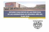 ESTUDIO CUALITATIVO DE LAS PRÁCTICAS DE LAS ASIGNATURAS DE SEGUNDO AÑO DEL PLAN … · 2016-09-14 · forma parte del segundo año del Plan de Estudios • Teórica-práctica anual,