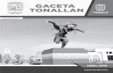100 EJEMPLARES - Tonalátransparencia.tonala.gob.mx/wp-content/uploads/2019/06/Gaceta-Abril.pdfGACETA/GOBIERNO DE TONALÁ 2018-2021 ... Leticia Elizabeth Grajeda Delgadillo, Edgar