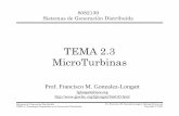 TEMA 23 2.3 MicroTurbinas · trabajo de desarrollo y evolución de los turbocargadores de automóviles y camiones, unidades de potencia auxiliar de aviones, y motores de pequeños