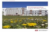 Presupuestos para el año 2020 - Unirioja · Partidas contempladas en el Proyecto de Presupuestos para 2020 de la Comunidad Autónoma de La Rioja Puede observarse en el cuadro anterior